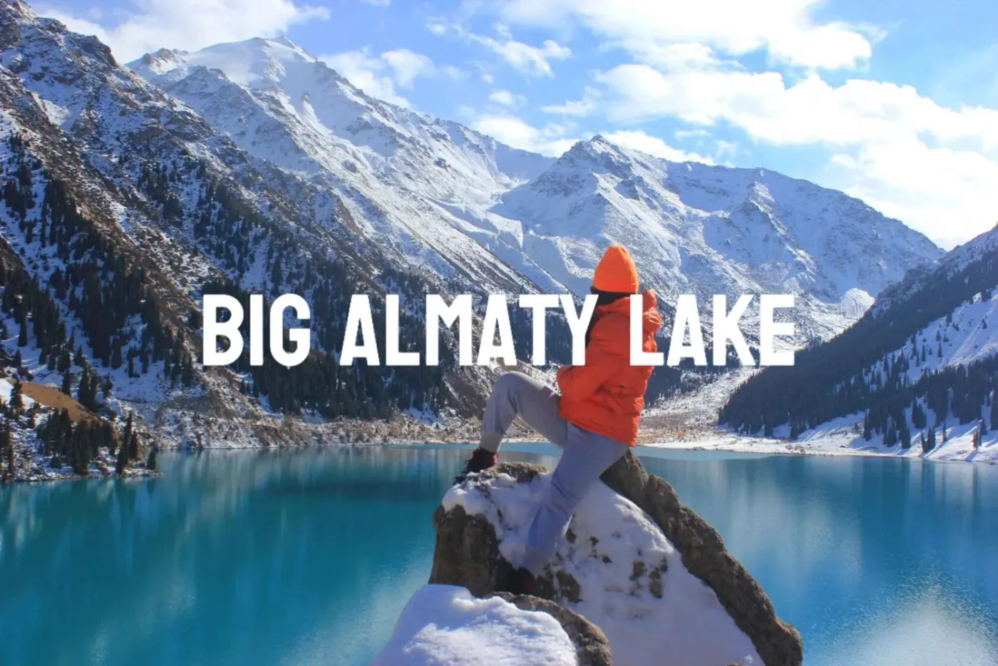 Big Almaty Lake travel scenery in Kazakhstan