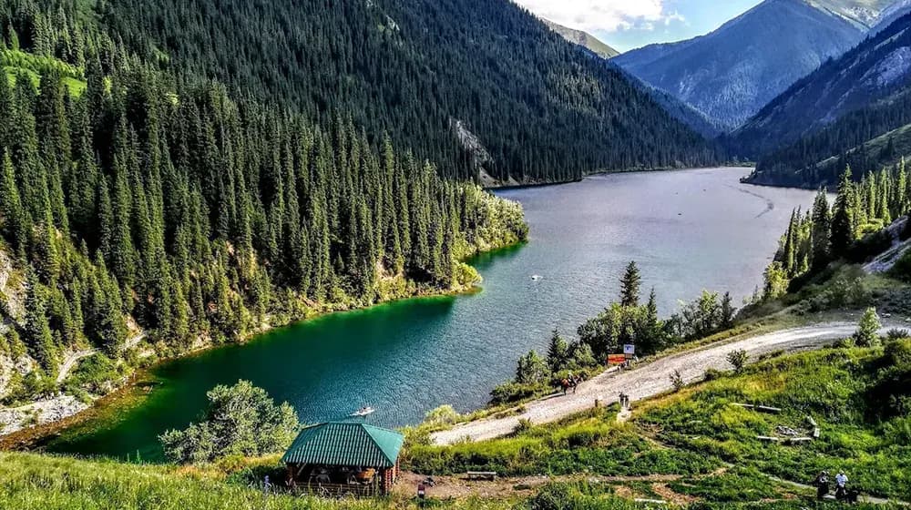 Big Almaty Lake landscape in Kazakhstan