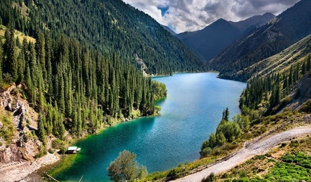 Kolsai Lakes travel scenery in Kazakhstan