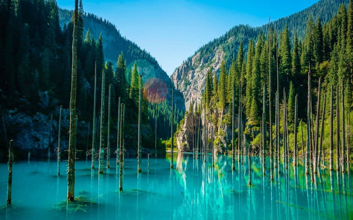 Lake Kayindy at Kolsai Lakes, Kazakhstan
