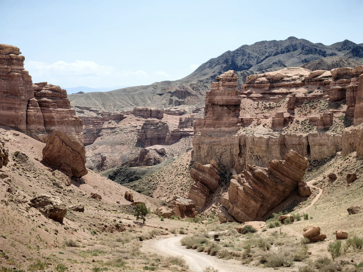 Inside the Valley of Castles Canyon at Charyn Canyon, Kazakhstan